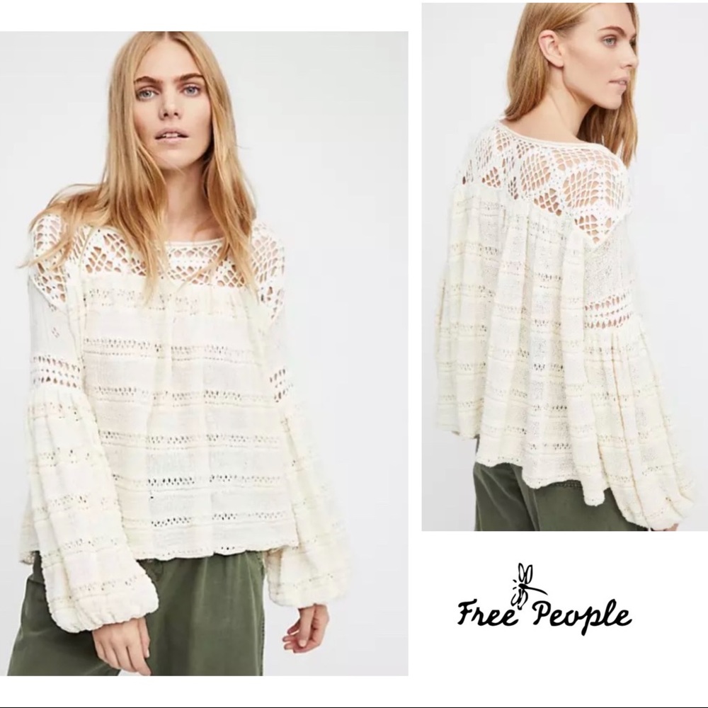 Free People Someday Crochet Eyelet Be…